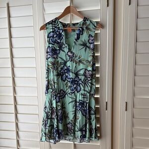 Alice + Olivia Floral Mini Dress in Blue and Green